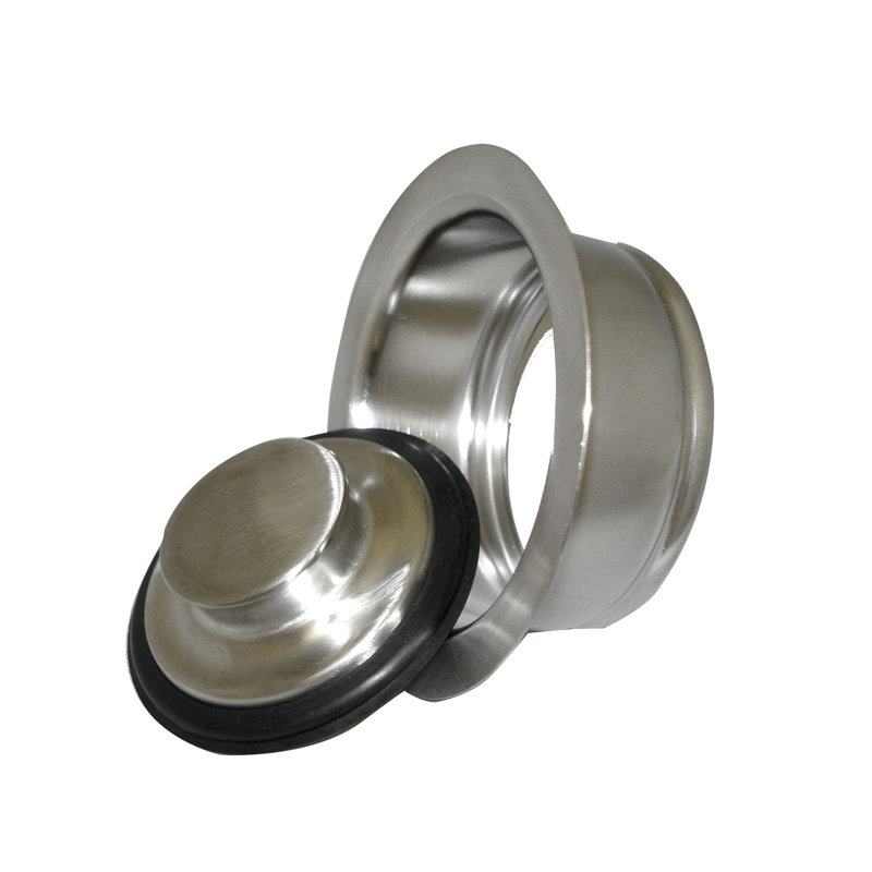 Kitchen Sink Garbage Disposal Flange with Stopper, Brushed Nickel