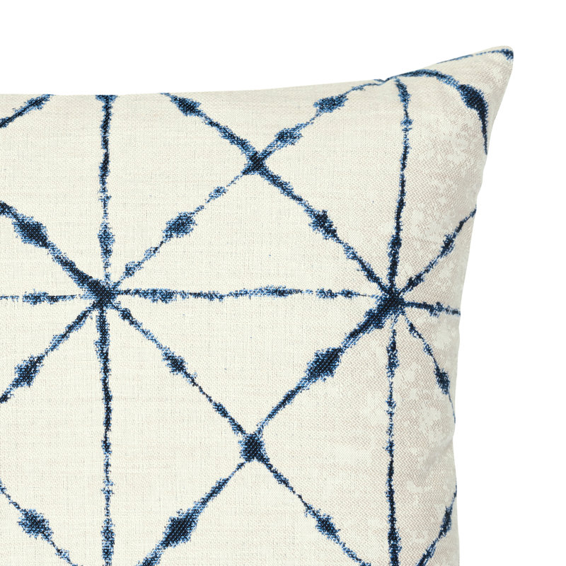 Trilogy Throw Square Indoor/Outdoor Pillow Cover & Insert by Elaine Smith, Indigo, 22"H x 22"W