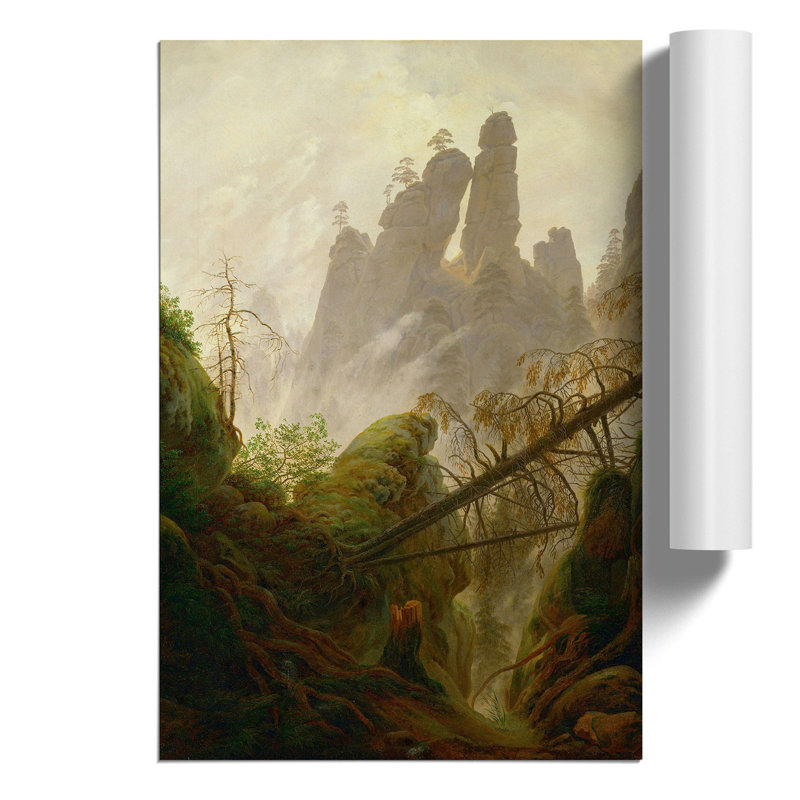 Friedrich Caspar David Rocky Ravine by Caspar David Friedrich - No Frame Painting, 42cm H x 30cm W x 0.1cm D