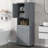 Large Storage Space Tilt-Out Laundry Hamper and Upper Storage Cabinet-105205761