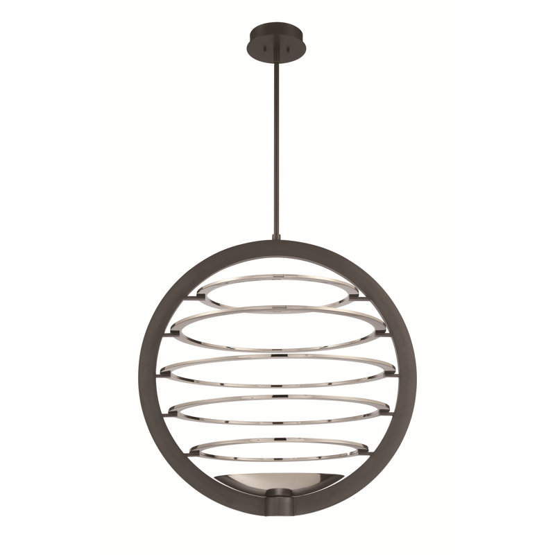 Lustre sphérique à DEL 2 lumières Ombra, Nickel poli