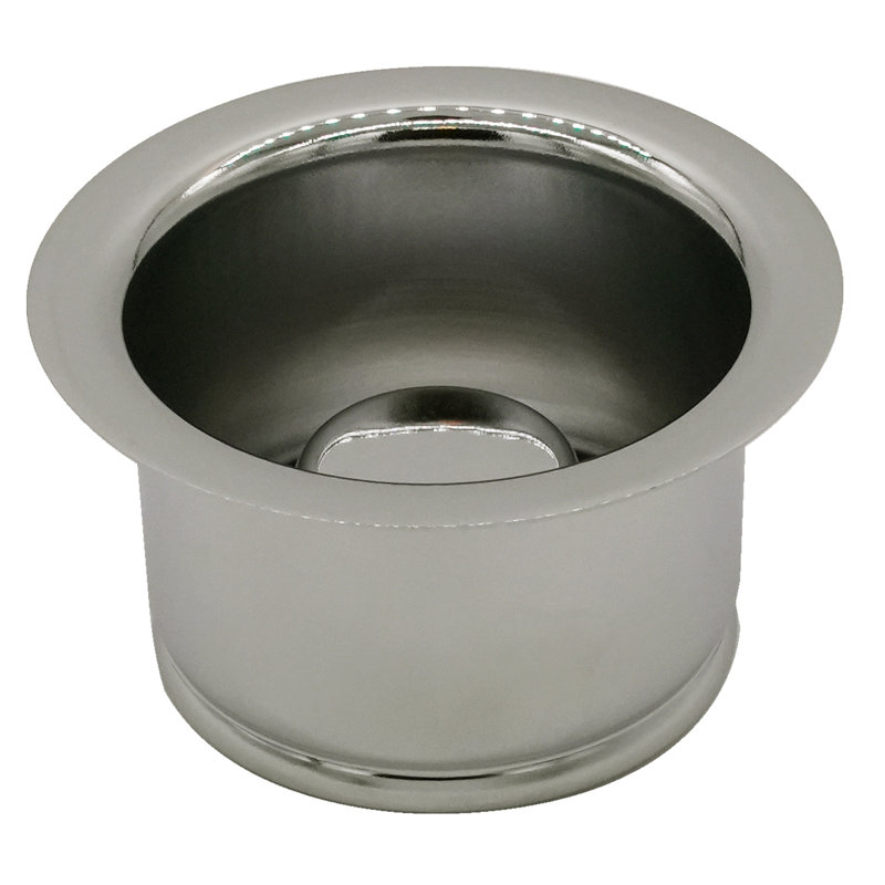3-1/2" Extra-Deep Collar Kitchen Sink Waste Disposal Flange & Stopper, Polished Nickel