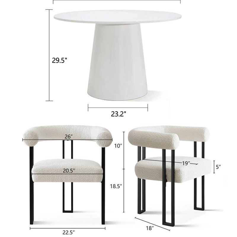 46 Inch 4-Person Dining Table Sets