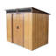 Armoire de rangement en métal pour l'extérieur en acier galvanisé et aluminium de 6 pi x 5 pi, support de fondation, portes coulissantes et serrure, méthode d'assemblage facile, café en cabine, panneaux de construction robustes en aluminium