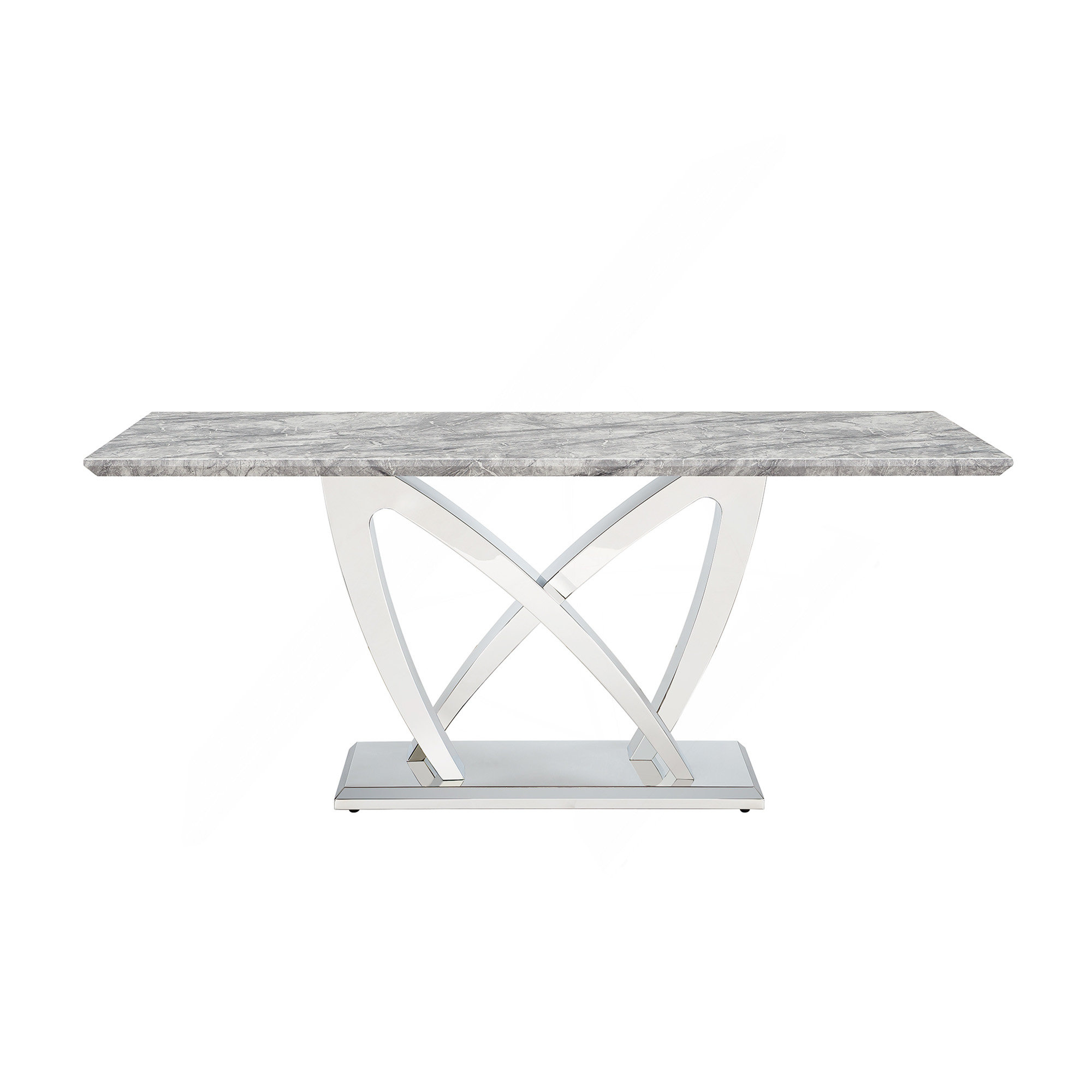Mercer41 Marble Dining Table For 6 People, 70'' Rectangle Faux Marble ...