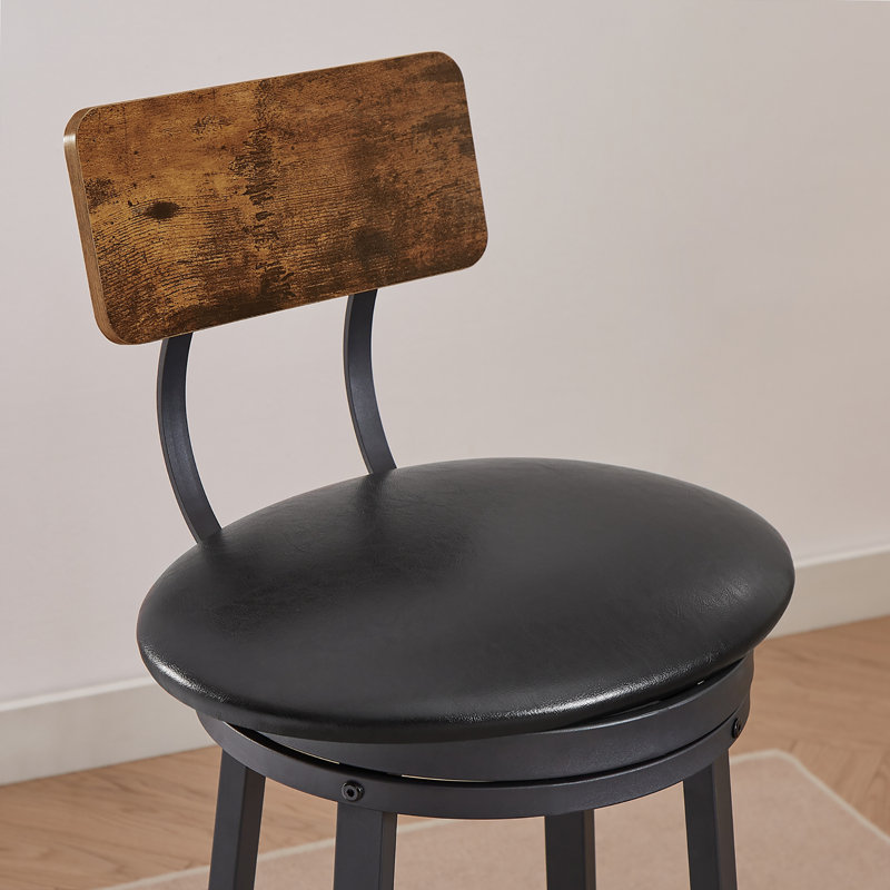 Très grand tabouret pivotant de 29,5 po Norgate, Noir, 2