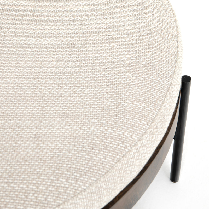 Edwyn 39" Wide Round Standard Ottoman, Gibson Wheat