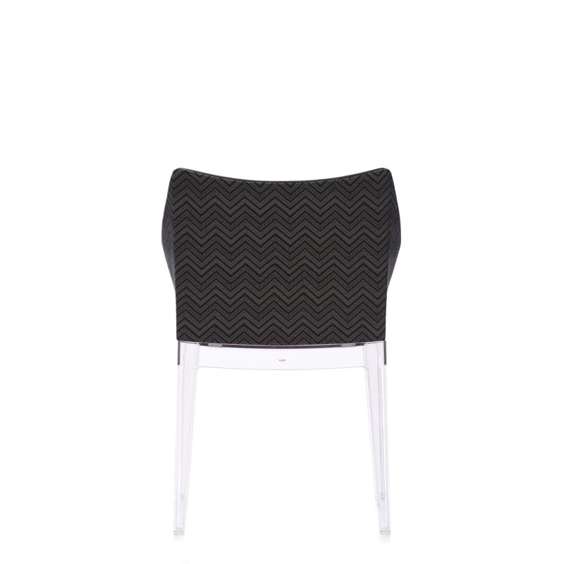 Madame Upholstered Arm Chair, Gray, Transparent