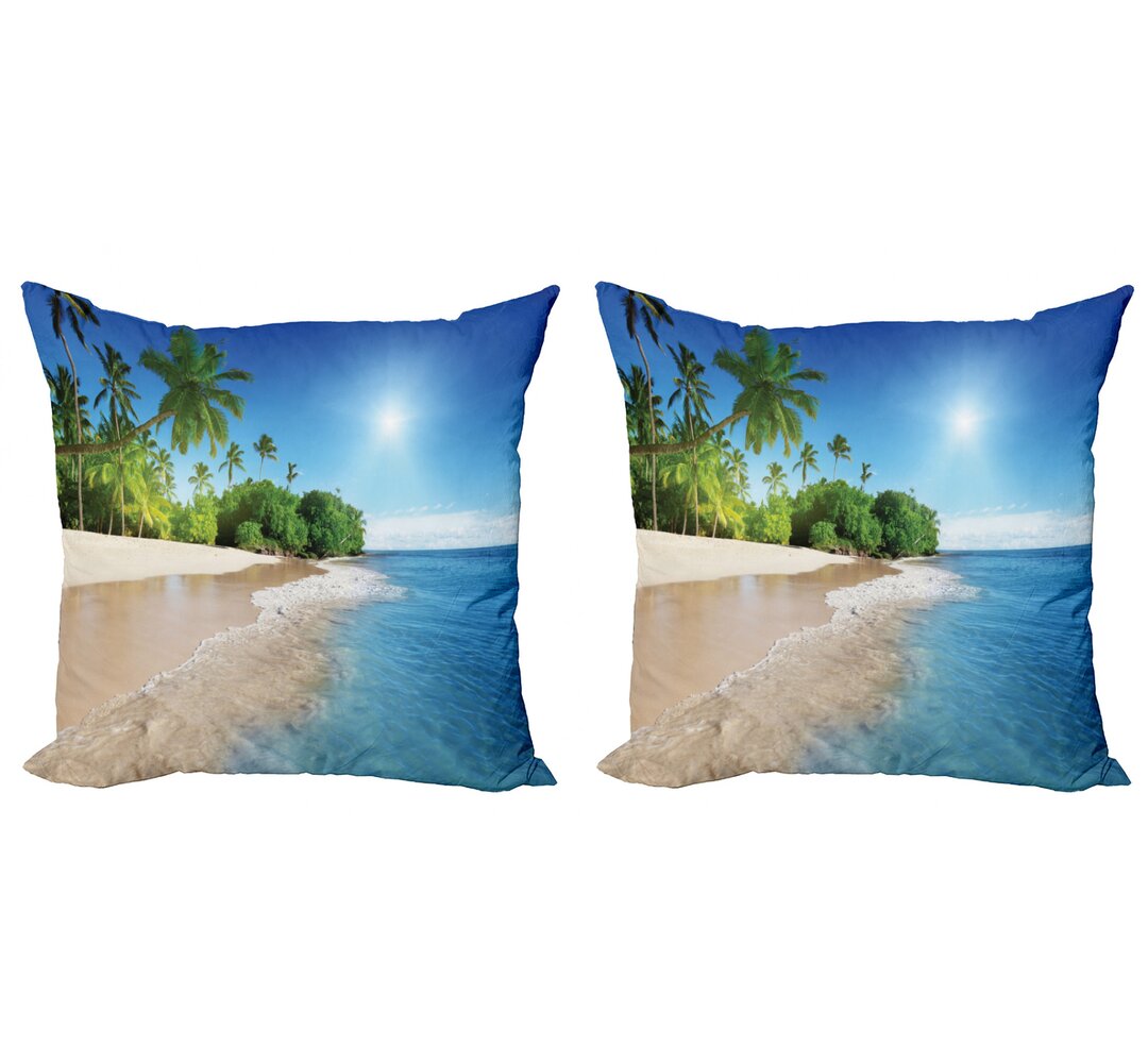 Beasley Suuny Ocean Palm Trees Cushion Cover