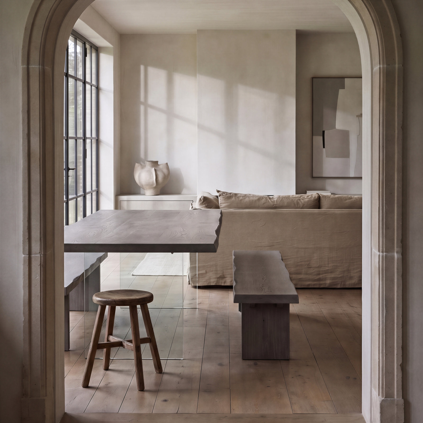 Colin Acacia Dining Table, 29.75"H x 116"L x 40"W, Sandblasted Gray