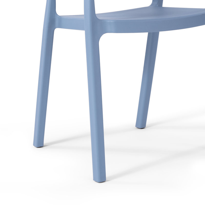 Fauteuil de salle à manger d'extérieur 2 pièces H 29 po Delron, Bleu français