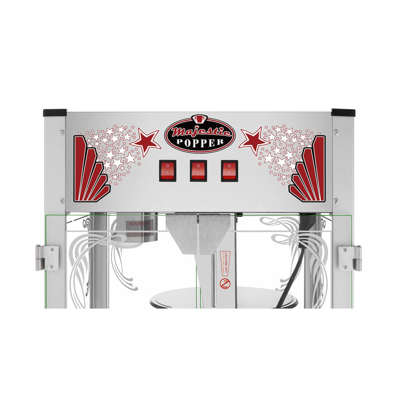Majestic Countertop Popcorn Machine - Extra Large Movie Theater Style Popper with 16oz Kettle and Warming Deck by Superior Popcorn Company (Silver)