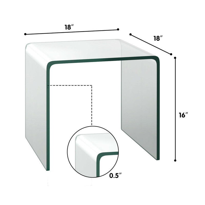 Agnela Glass Top End Table