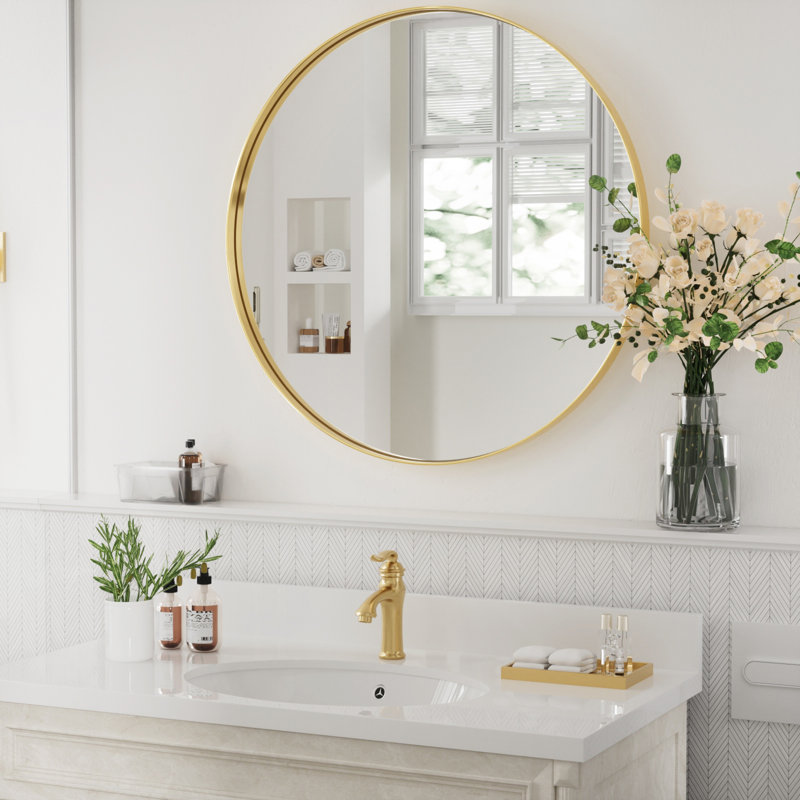 Miroir de salle de bain Alysan, 24" X 24", Doré