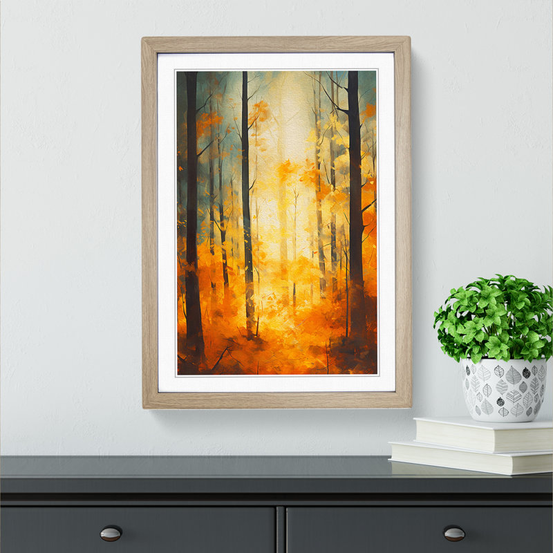 Forest Gestural No.2 - Framed Print, 46cm H x 34cm W, Oak Framed