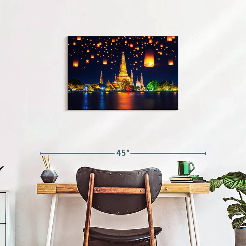 Lanternes de temple Kavia Wat Arun, H 20 po x l 30 po
