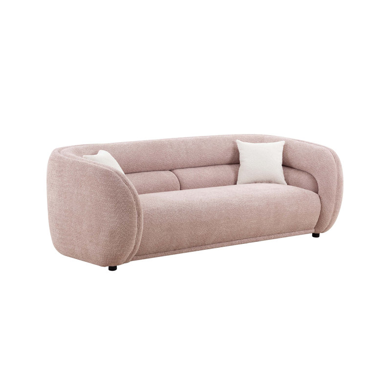 Canapé à accoudoirs arrondis 90,6 po Yaw, Polyester, Rose