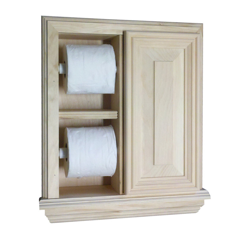 Porte-papier hygiénique encastré Hansford, Bois brut
