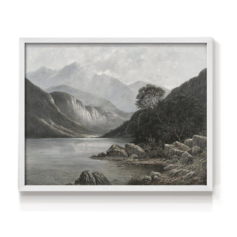Paysages rétro-CECCXXI-impression encadrée - réversible, H 11 po x l 14 po, Blanc