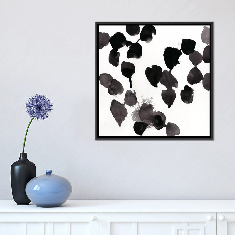 « monochrome gestes ii », reproduction d’art sur toile tendue, H 18 po x l 18 po x P 1,5 po, Toile avec cadre noir