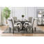 Classique / ensemble de 2 chaises d'appoint capitonnées à boutons en tissu de lin massif-1340539878