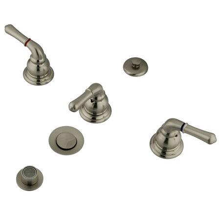 Widespread Vertical Bidet Faucet, Brushed Nickel