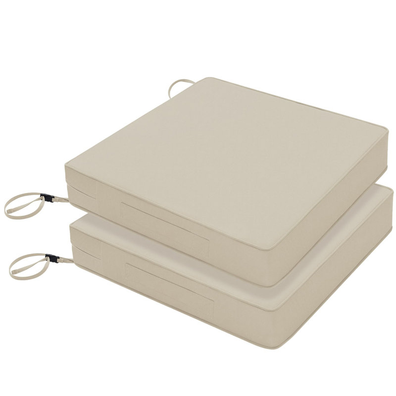Patio Chair Cushions 24 x 24 x 4 Inch Waterproof Outdoor Seat Cushions for Patio Furniture 3-Year Color Fastness, 24"×24"