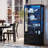 66" H Glass Display Cabinet with 2-Drawers & Led Lights, Storage Cabinet With Adjustable Glass Shelves-198023130