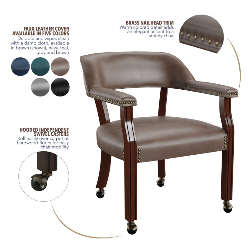 Alandria 18'' H Upholstered Dining Chair, Brown
