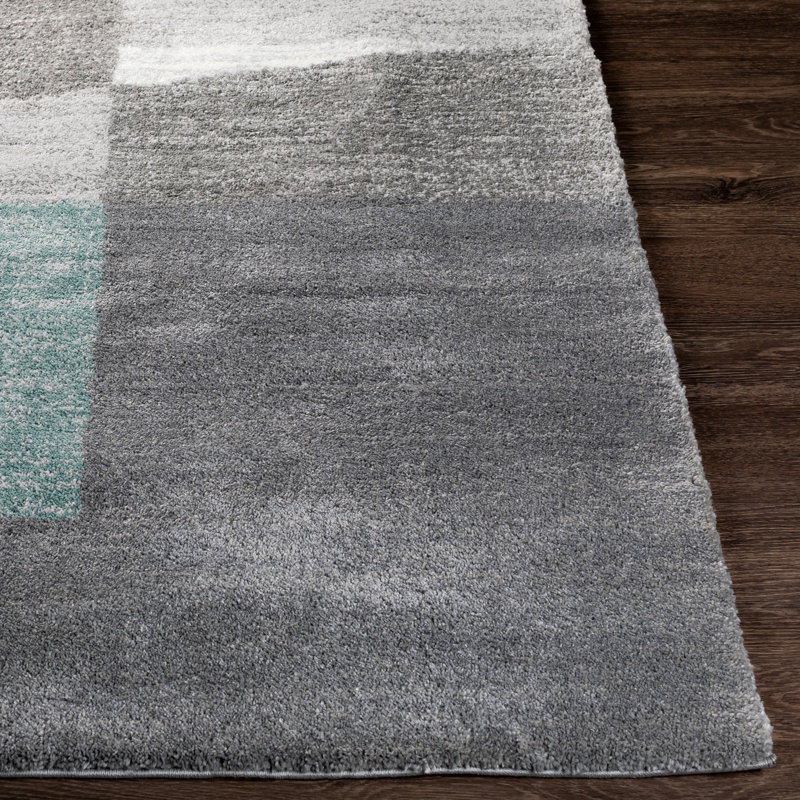 Distefano Machine Woven Geometric Gray Area Rug, Rectangle 8'10" x 12'