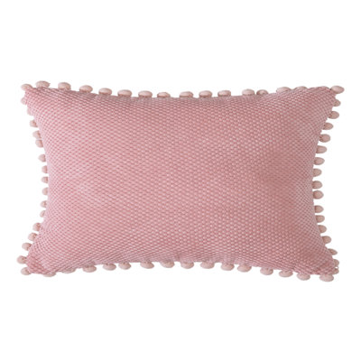 Pom-poms Cotton Blend Reversible Throw Pillow