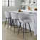 Matisse Highback 26" Fixed-Height Counter Stool With Tapered Metal Legs & Round Footrest - Set Of 2