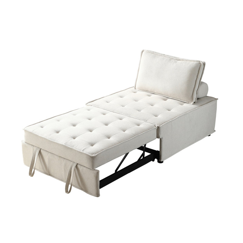 Canapé-lit polyvalent en tissu de lin, Beige