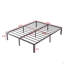Structure de lit plateforme grand en métal, lattes robustes avec support central