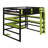 Modern Loft Bed with Integrated Workstation, Side Organization Rack, Multi-Tier Shelving, and Customizable RGB Ambiance-54803242