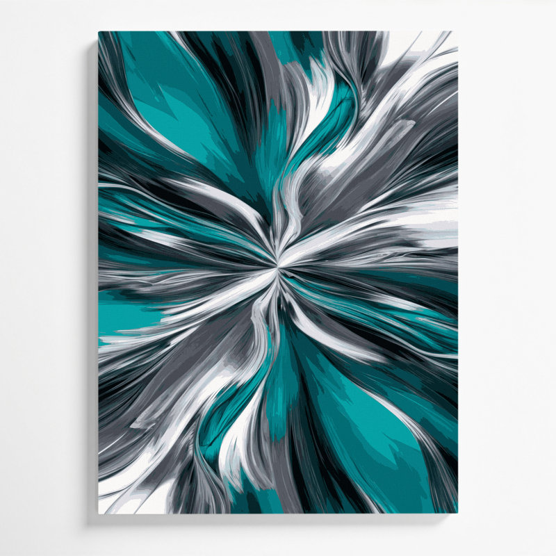 Art numérique sur toile 30 "Abstraction numérique", H 20 po x l 24 po