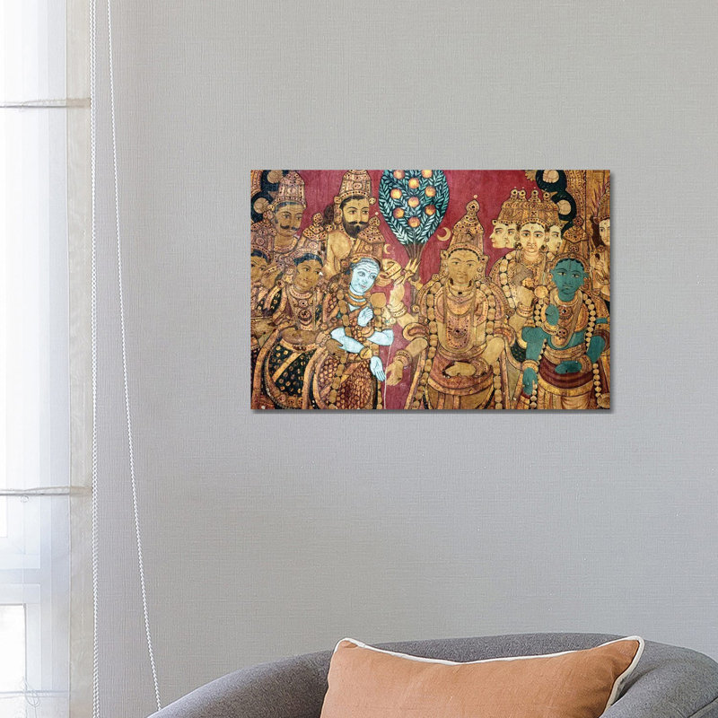 Hindu Wedding Ceremony - Wrapped Canvas Painting, 66.04 cm H x 45.72 cm W x 3.175 cm D