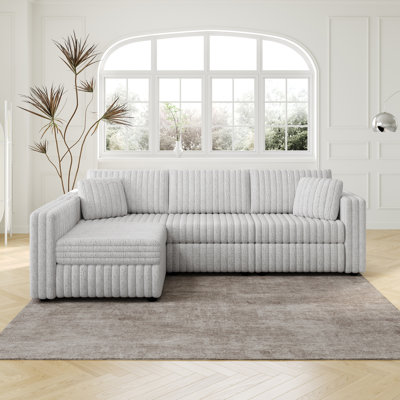 Mohammed L-Shaped Upholstered Sectional Sofa with Pillows