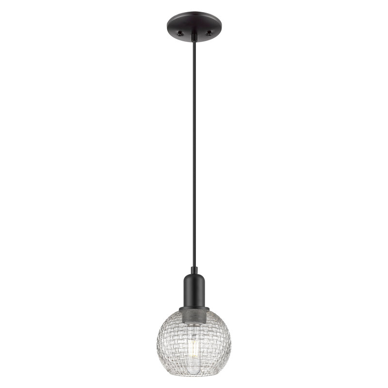 Arcadia - Athènes - Mini luminaire suspendu 1 lumière, H 5,13 po x l 5,88 po x P 5,88 po, Noir mat