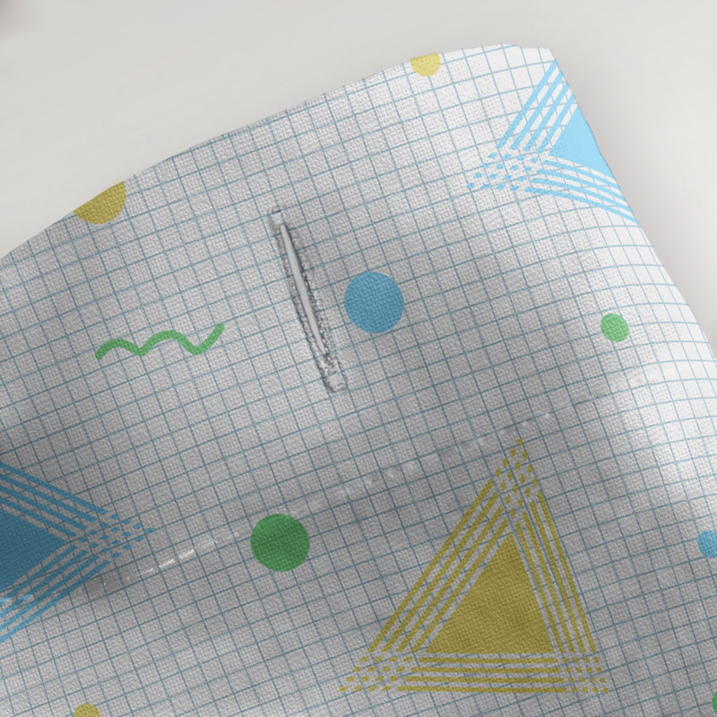 Rideau de douche simple 90 'Retro, Bleu / Jaune