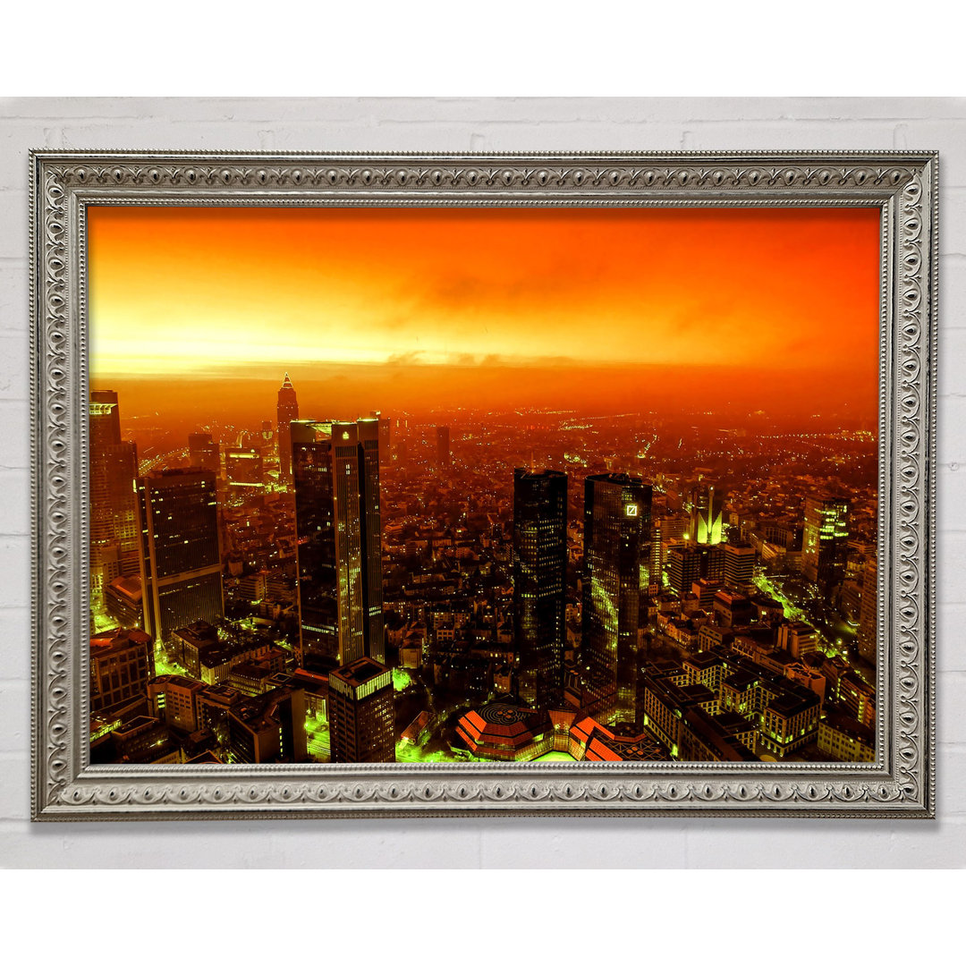 Gerahmtes Wandbild Orange Misty City