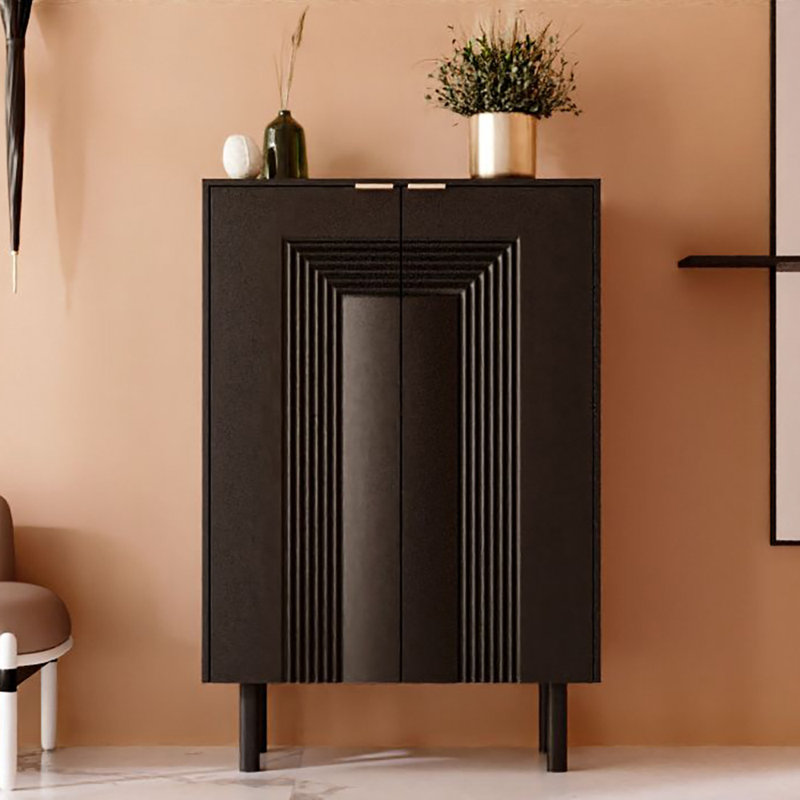 12 Pair Shoe Storage Cabinet, Black