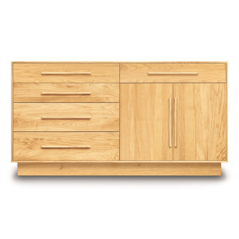 Moduluxe 5 - Drawer Solid Wood Dresser, Natural Cherry, Left