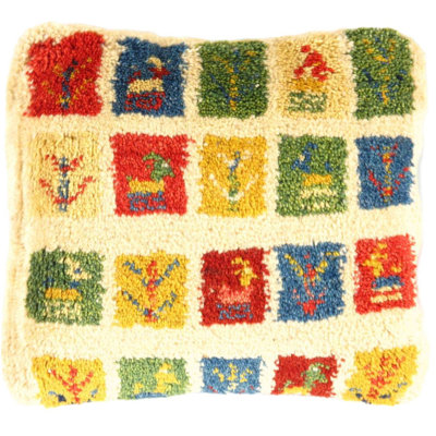 Fine Hand knotted Gabbeh pillow 14'' X 16''