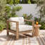 Coastal Teak Patio Chair with Sunbrella Cushions-487892784