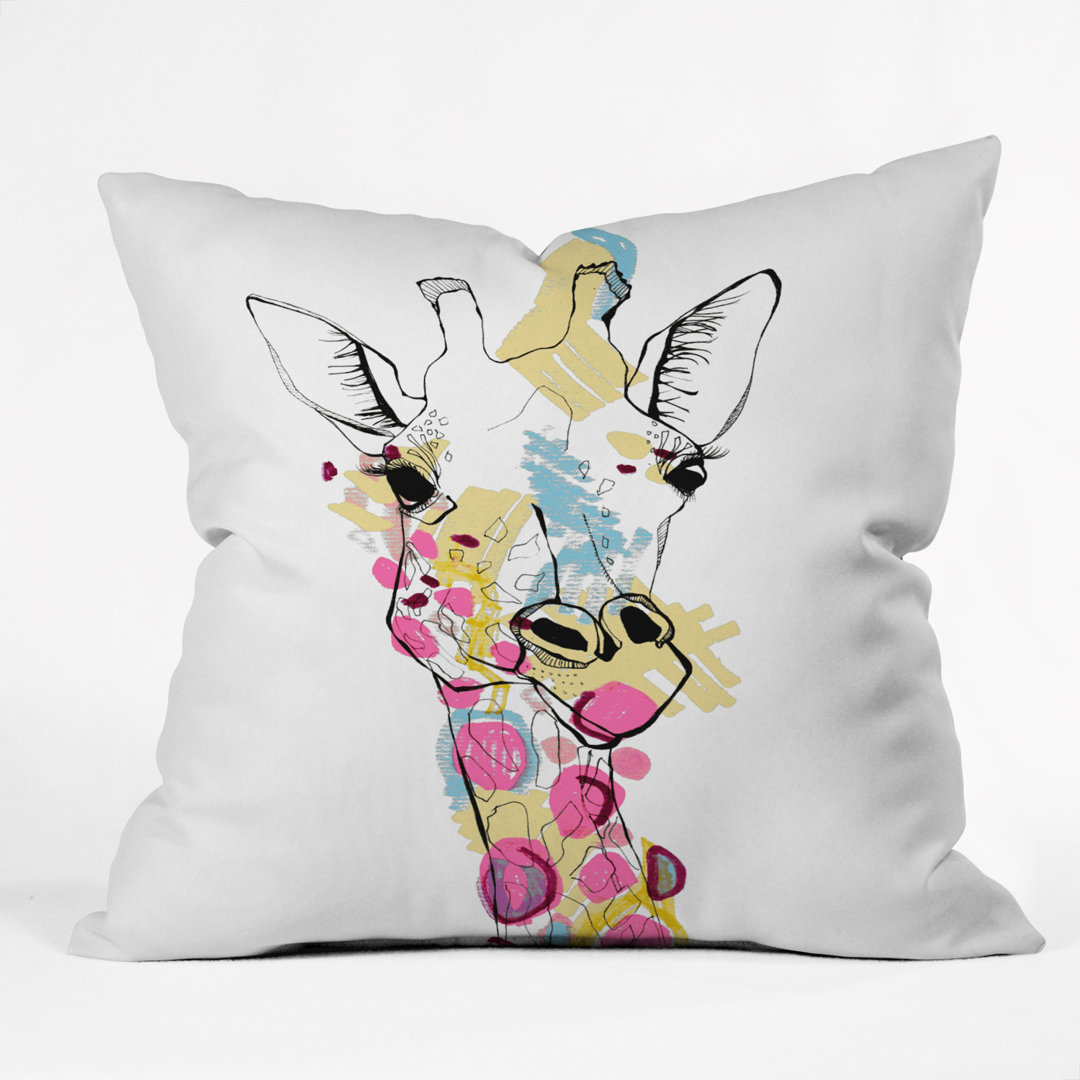 Casey Rogers Giraffe Outdoor Throw Pillow Deny Designs