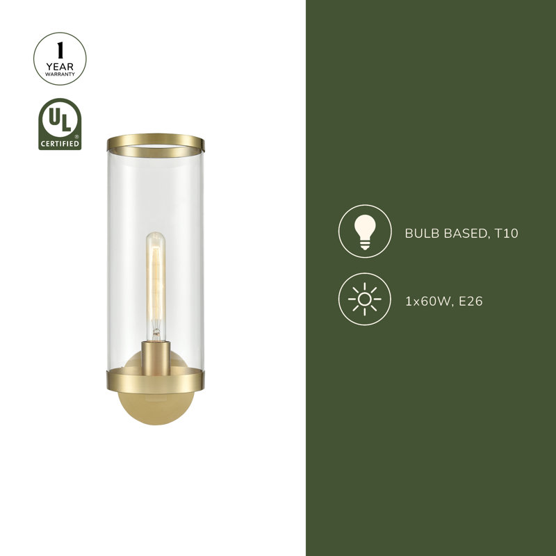 Revolve II 1 - Light Wallchiere, Natural Brass
