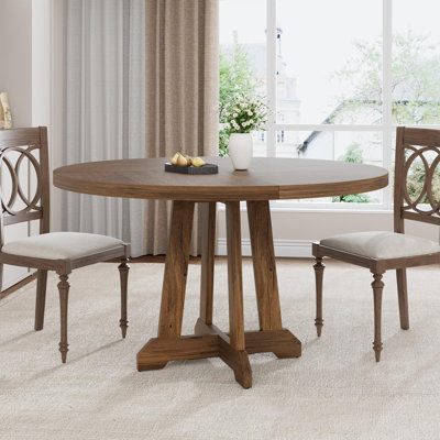 47 Inches Wooden Round Dining Table, Round Dining Table For 4 by Ophelia & Co.