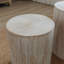 Ensemble de 3 tables basses rondes en bois, tables de bout, supports à plantes et pièces décoratives - finition bois blanchi