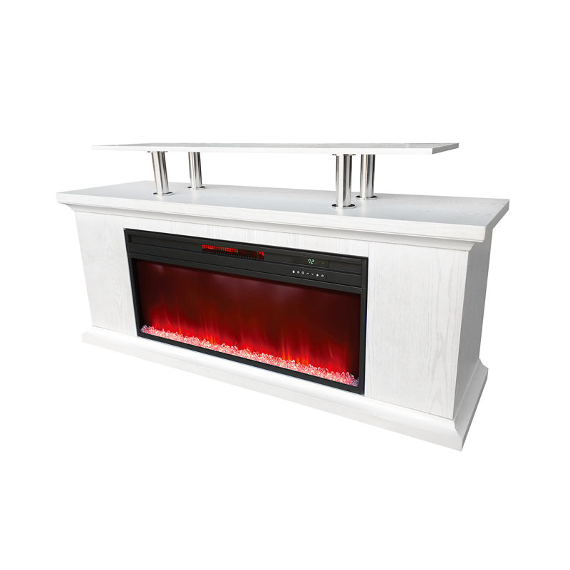 Unfinished Fireplace with Fireplace Included, Black Painted, 21.7" H x 72" W x 11" D